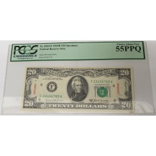 UNITED STATES OF AMERICA 1969 . TWENTY 20 DOLLARS BANKNOTE . SPECIMEN IN PCGS